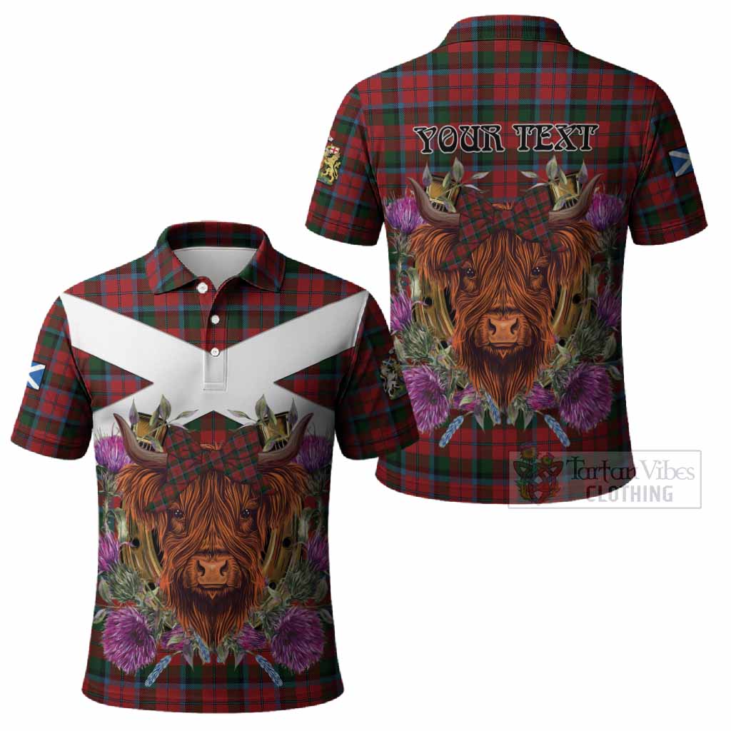 MacNaughton (McNaughton) Tartan Polo Shirt Scottish Thistle Heilan Coo