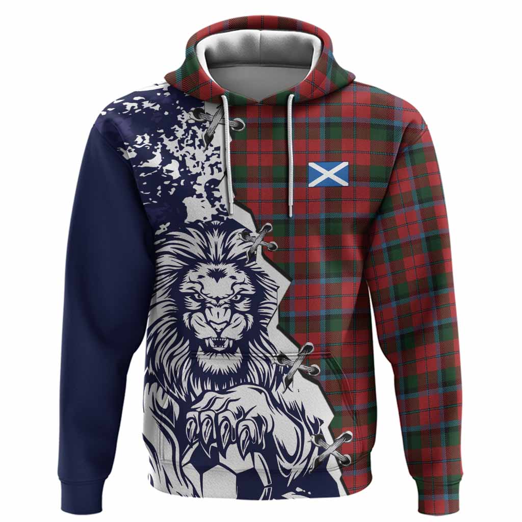 MacNaughton (McNaughton) Tartan Scottish Hoodie Angry Lion With Soccer Ball Style