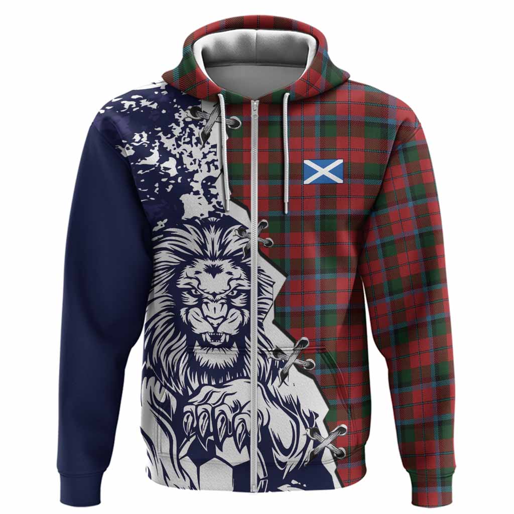 MacNaughton (McNaughton) Tartan Scottish Hoodie Angry Lion With Soccer Ball Style