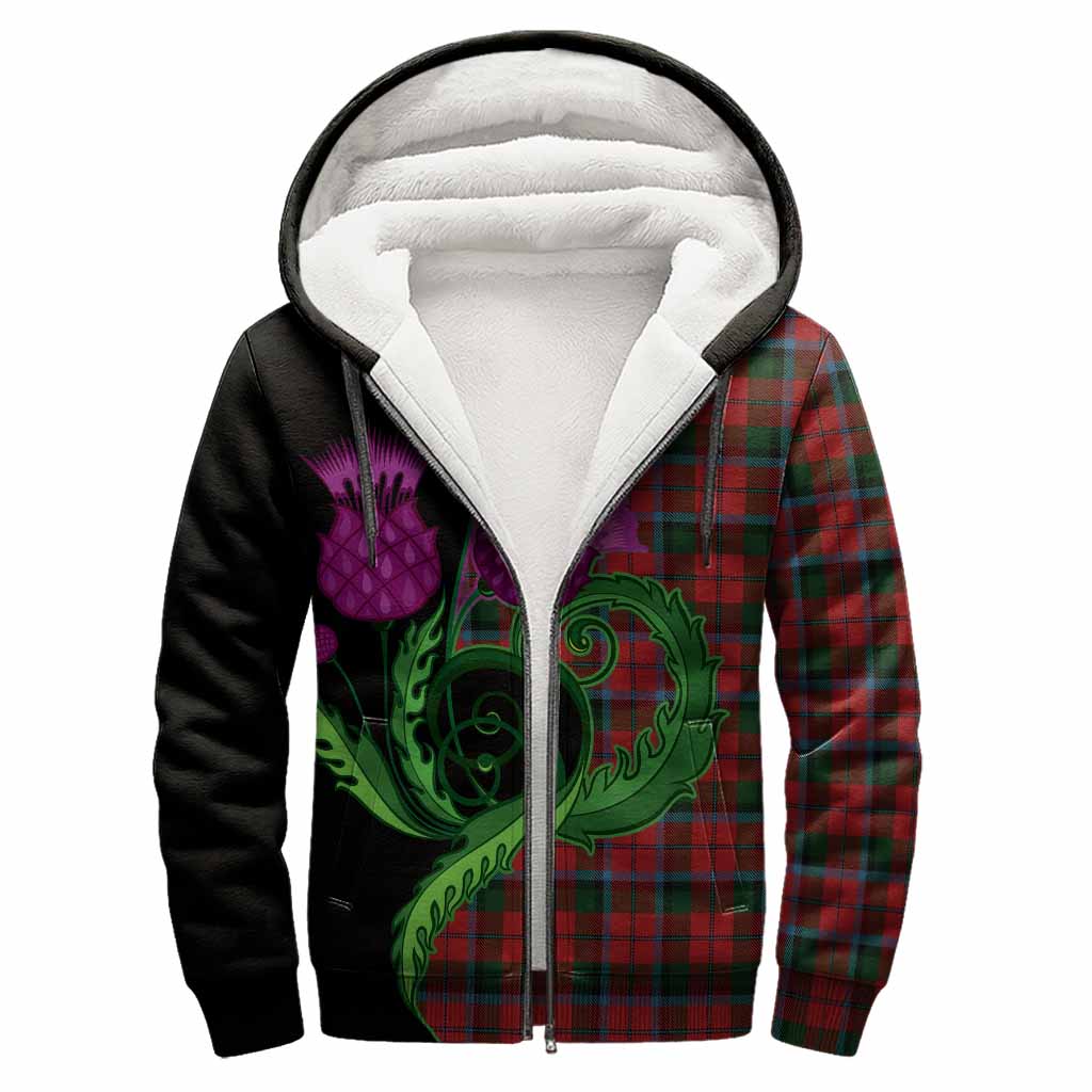 MacNaughton (McNaughton) Tartan Sherpa Hoodie Traditional Scottish Thistle
