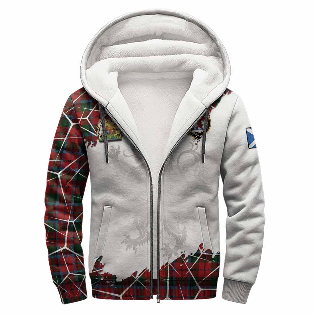 MacNaughton (McNaughton) Tartan Sherpa Hoodie with Family Crest and Lion Rampant Grunge Style