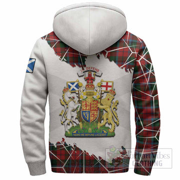 MacNaughton (McNaughton) Tartan Sherpa Hoodie with Family Crest and Lion Rampant Grunge Style