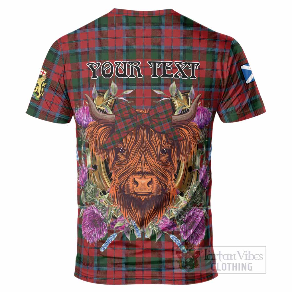 MacNaughton (McNaughton) Tartan T-Shirt Scottish Thistle Heilan Coo