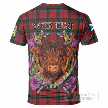 MacNaughton (McNaughton) Tartan T-Shirt Scottish Thistle Heilan Coo