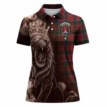 MacNaughton (McNaughton) Tartan Women Polo Shirt Roaring Lion Heritage