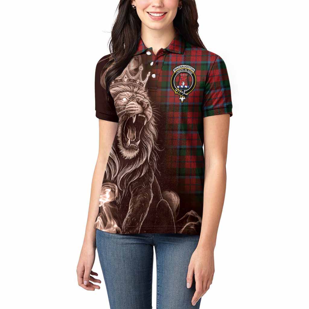 MacNaughton (McNaughton) Tartan Women Polo Shirt Roaring Lion Heritage
