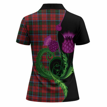 MacNaughton (McNaughton) Tartan Women Polo Shirt Traditional Scottish Thistle