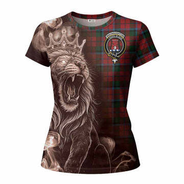 MacNaughton (McNaughton) Tartan Women T shirt Roaring Lion Heritage