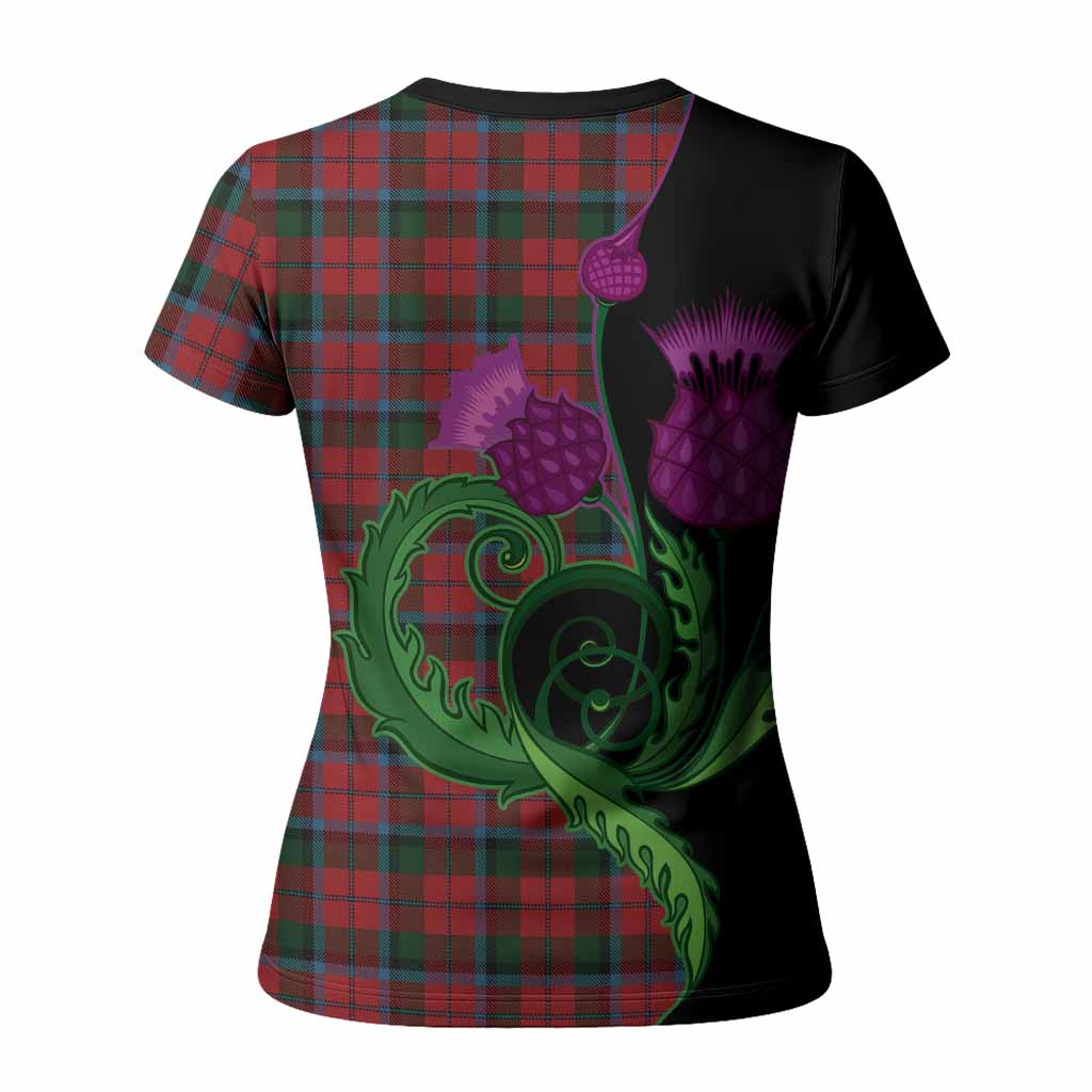MacNaughton (McNaughton) Tartan Women T shirt Traditional Scottish Thistle