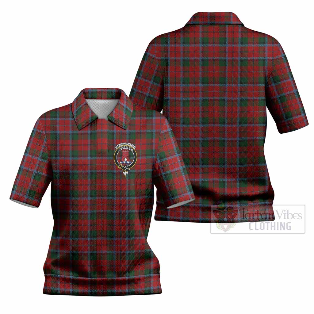 MacNaughton (McNaughton) Tartan Women’s Polo Sweater Top with Family Crest