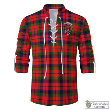 MacNaughton Modern Tartan Men's Scottish Traditional Jacobite Ghillie Kilt Shirt with Family Crest