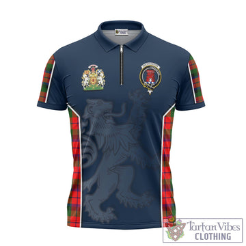 MacNaughton Modern Tartan Zipper Polo Shirt with Family Crest and Lion Rampant Vibes Sport Style