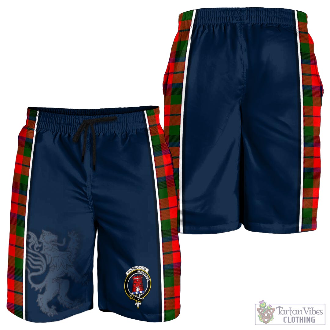 Tartan Vibes Clothing MacNaughton Modern Tartan Men's Shorts with Family Crest and Lion Rampant Vibes Sport Style