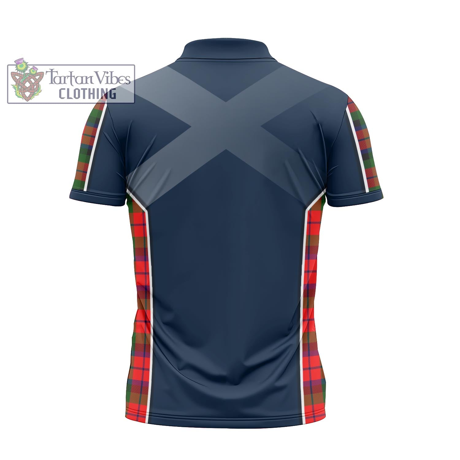 Tartan Vibes Clothing MacNaughton Modern Tartan Zipper Polo Shirt with Family Crest and Scottish Thistle Vibes Sport Style