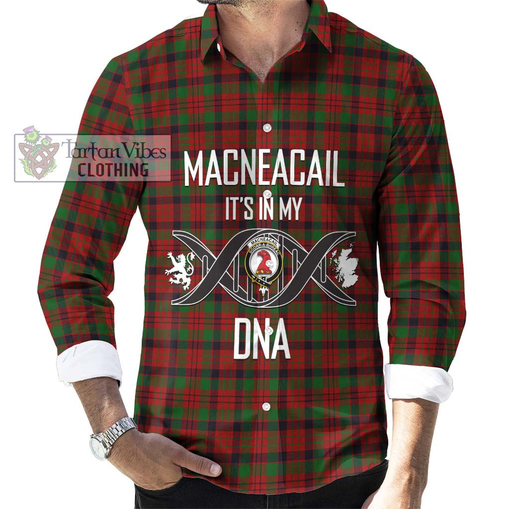 MacNeacail Tartan Long Sleeve Button Shirt with Family Crest DNA In Me Style Men's Shirt S - Tartanvibesclothing Shop