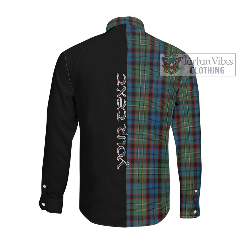 MacNeacail Hunting Tartan Long Sleeve Button Shirt with Family Crest and Half Of Me Style Men's Shirt - Tartanvibesclothing Shop