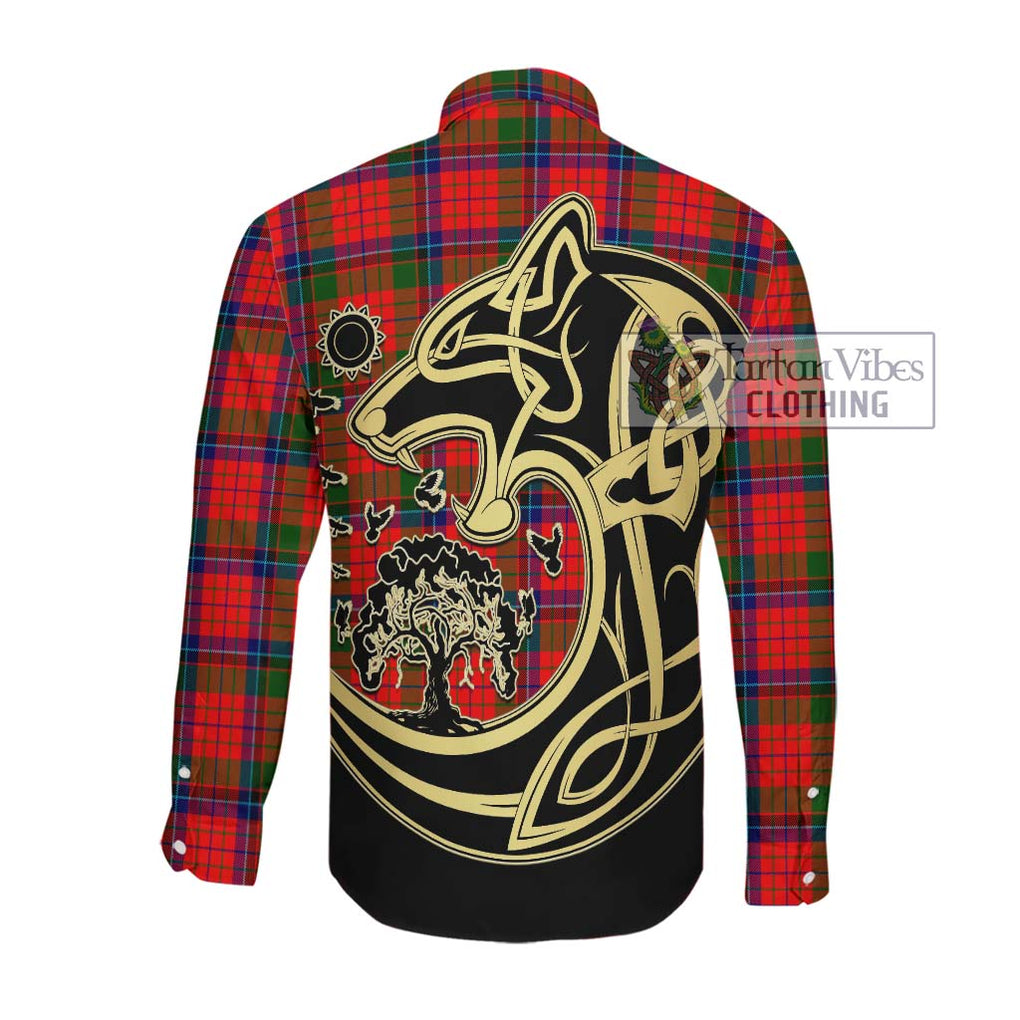 MacNeacail of Scorrybreac Tartan Long Sleeve Button Shirt with Family Crest Celtic Wolf Style Men's Shirt - Tartan Vibes Clothing