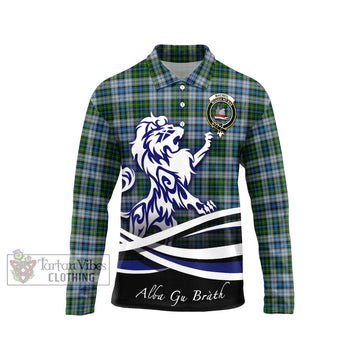 MacNeil (McNeil) Tartan Long Sleeve Polo Shirt with Alba Gu Brath Regal Lion Emblem Unisex - Tartanvibesclothing Shop