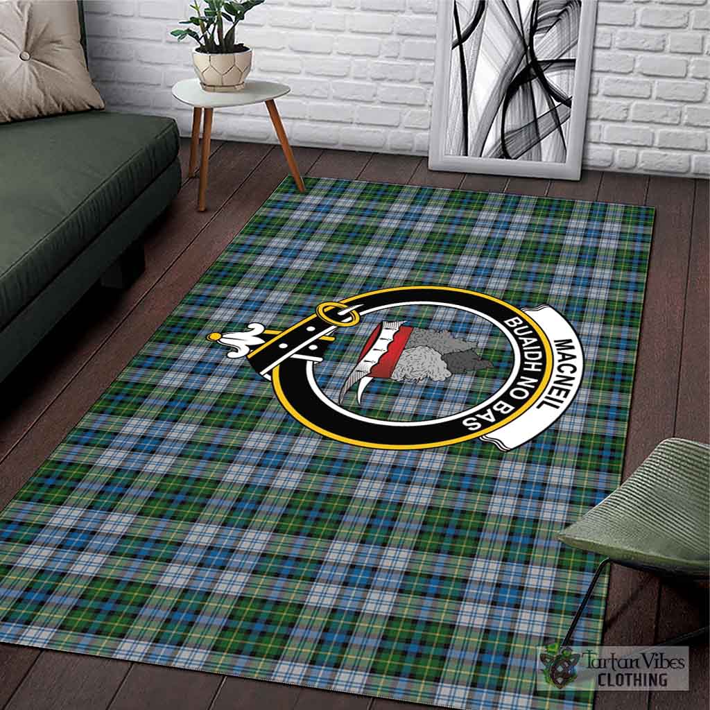 Tartan Vibes Clothing MacNeil Dress Tartan Area Rug with Family Crest