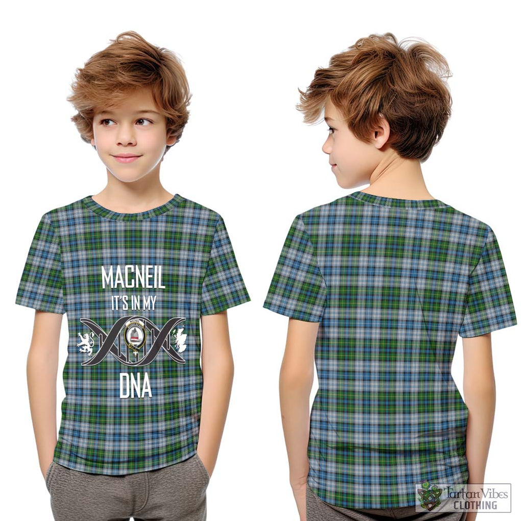 MacNeil (McNeil) Tartan Kid T-Shirt with Family Crest DNA In Me Style Youth XL Size14 - Tartanvibesclothing Shop