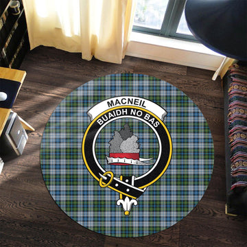 macneil-dress-tartan-round-rug-with-family-crest