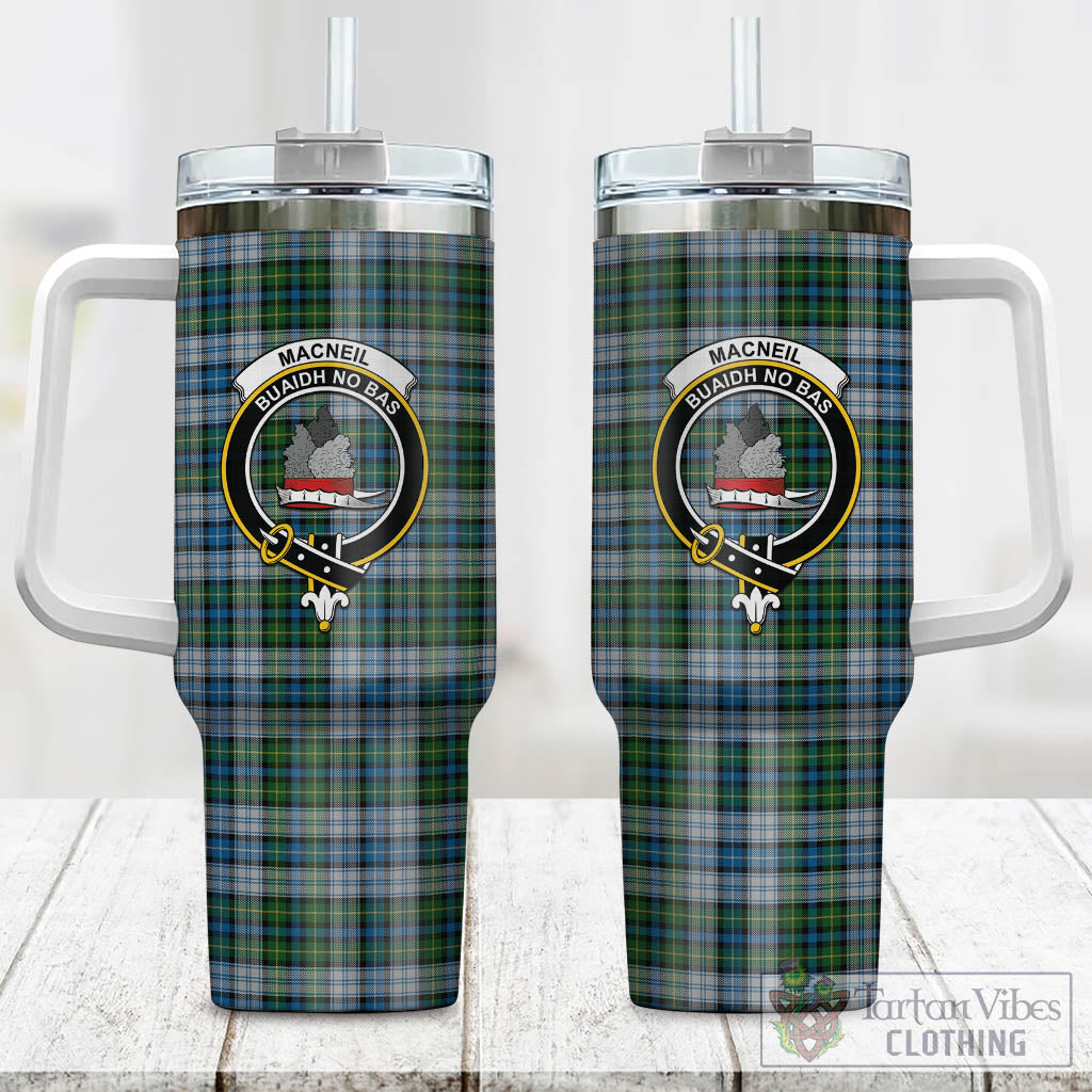 Tartan Vibes Clothing MacNeil Dress Tartan and Family Crest Tumbler with Handle