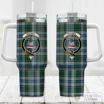Tartan Vibes Clothing MacNeil Dress Tartan and Family Crest Tumbler with Handle