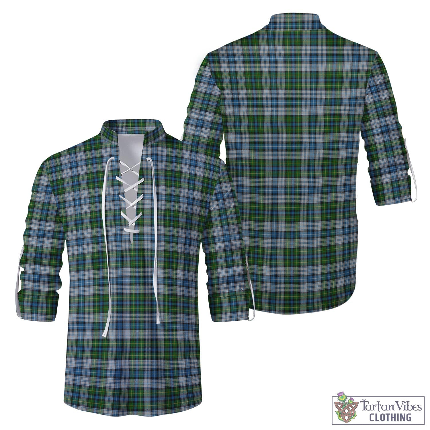 Tartan Vibes Clothing MacNeil Dress Tartan Men's Scottish Traditional Jacobite Ghillie Kilt Shirt