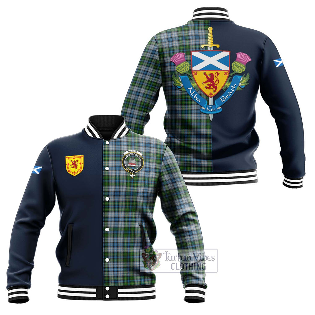 Tartan Vibes Clothing MacNeil Dress Tartan Baseball Jacket with Scottish Lion Royal Arm Half Style
