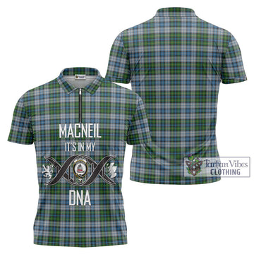 MacNeil (McNeil) Tartan Zipper Polo Shirt with Family Crest DNA In Me Style