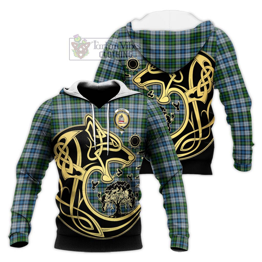 MacNeil (McNeil) Tartan Knitted Hoodie with Family Crest Celtic Wolf Style Unisex Knitted Pullover Hoodie - Tartan Vibes Clothing