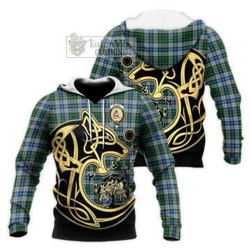 MacNeil (McNeil) Tartan Knitted Hoodie with Family Crest Celtic Wolf Style Unisex Knitted Pullover Hoodie - Tartan Vibes Clothing