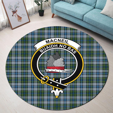macneil-dress-tartan-round-rug-with-family-crest