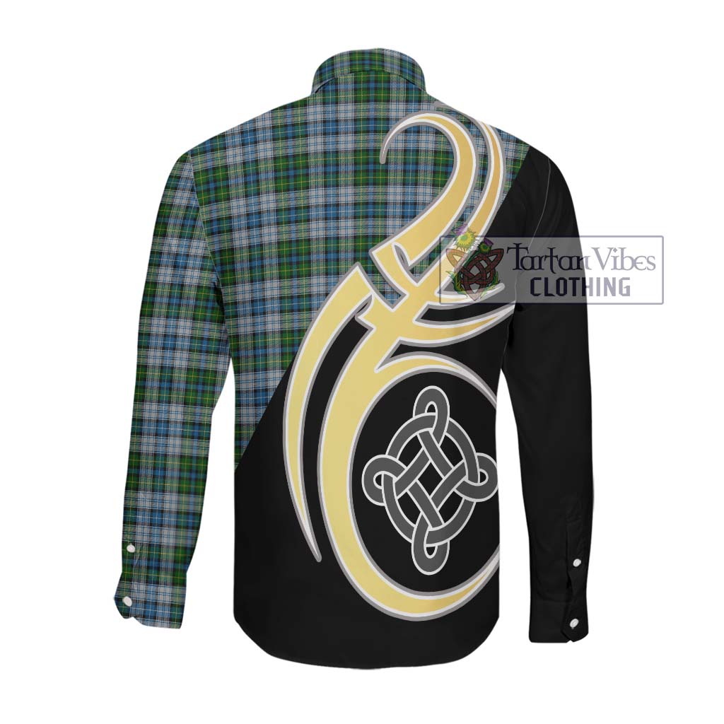 MacNeil (McNeil) Tartan Long Sleeve Button Shirt with Family Crest and Celtic Symbol Style Men's Shirt - Tartan Vibes Clothing
