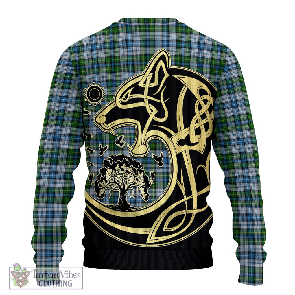 MacNeil (McNeil) Tartan Knitted Sweater with Family Crest Celtic Wolf Style - Tartan Vibes Clothing
