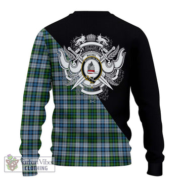 MacNeil (McNeil) Tartan Ugly Sweater with Family Crest and Military Logo Style