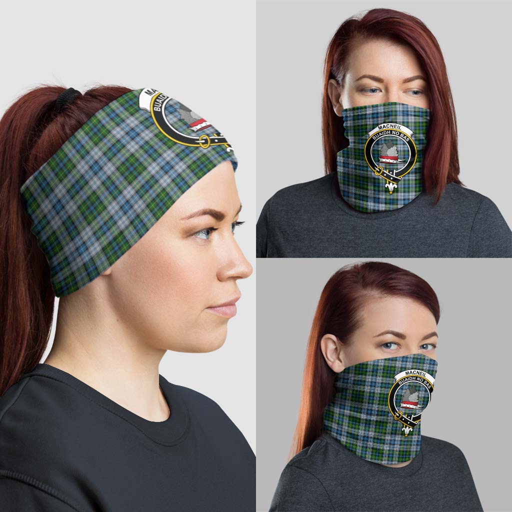 MacNeil Dress Tartan Neck Gaiters, Tartan Bandanas, Tartan Head Band with Family Crest