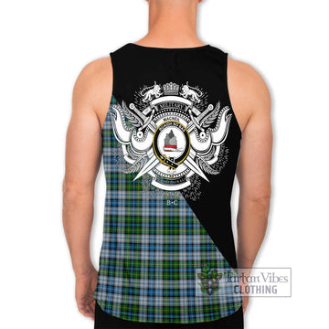 MacNeil (McNeil) Tartan Men's Tank Top with Family Crest and Military Logo Style - Tartanvibesclothing Shop