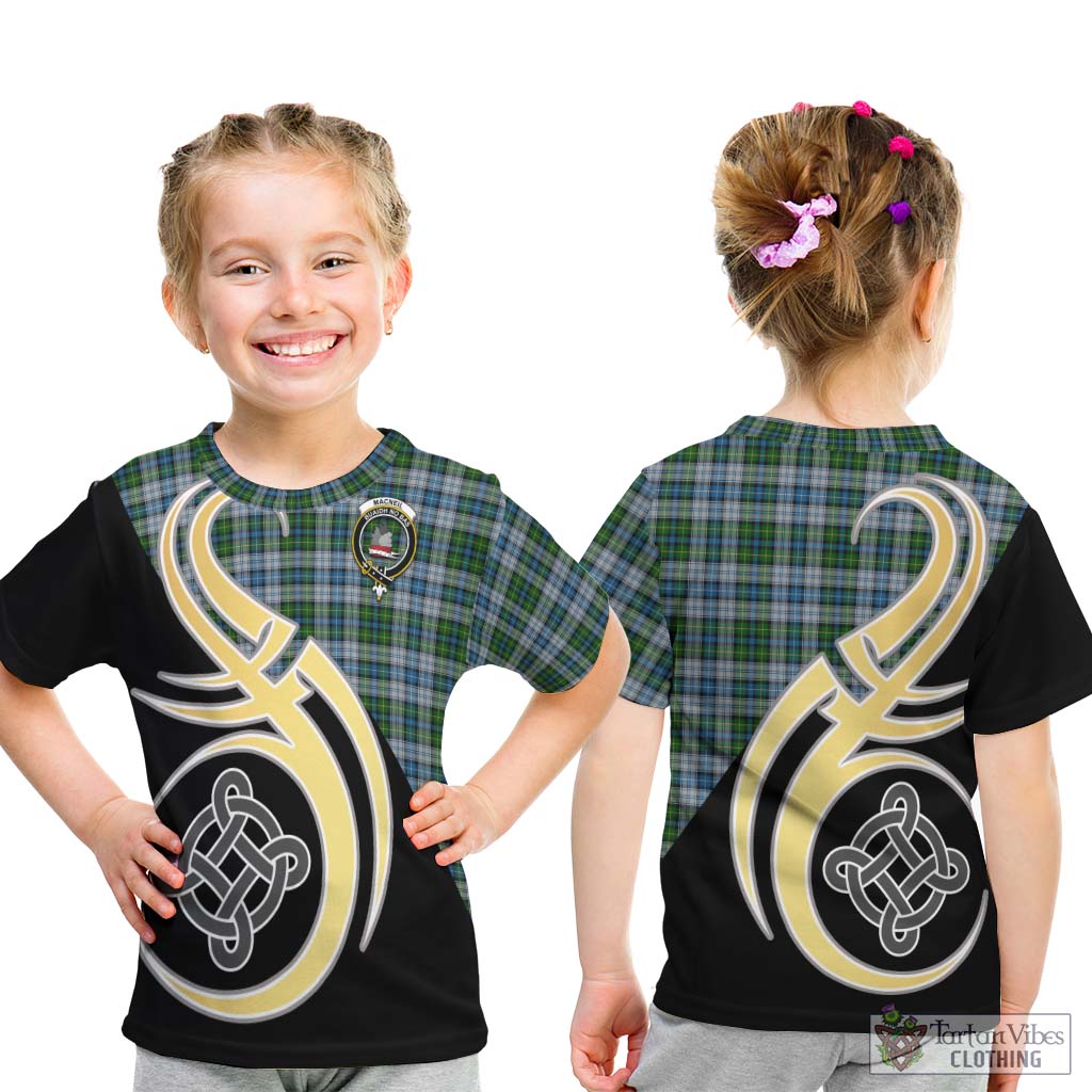 MacNeil (McNeil) Tartan Kid T-Shirt with Family Crest and Celtic Symbol Style - Tartan Vibes Clothing