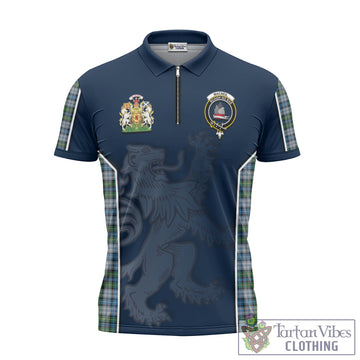 MacNeil Dress Tartan Zipper Polo Shirt with Family Crest and Lion Rampant Vibes Sport Style