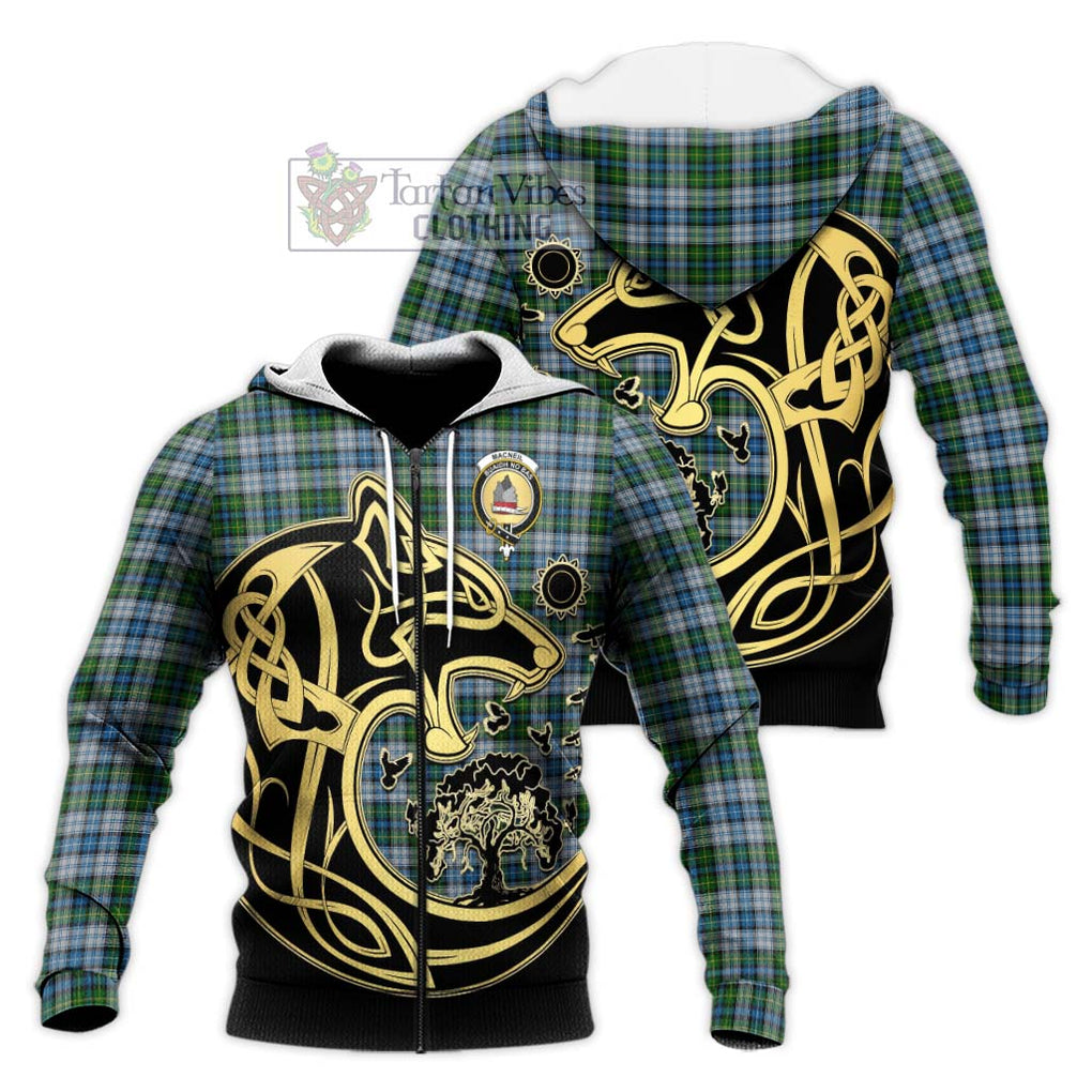 MacNeil (McNeil) Tartan Knitted Hoodie with Family Crest Celtic Wolf Style Unisex Knitted Zip Hoodie - Tartan Vibes Clothing