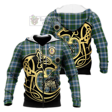 MacNeil (McNeil) Tartan Knitted Hoodie with Family Crest Celtic Wolf Style Unisex Knitted Zip Hoodie - Tartan Vibes Clothing