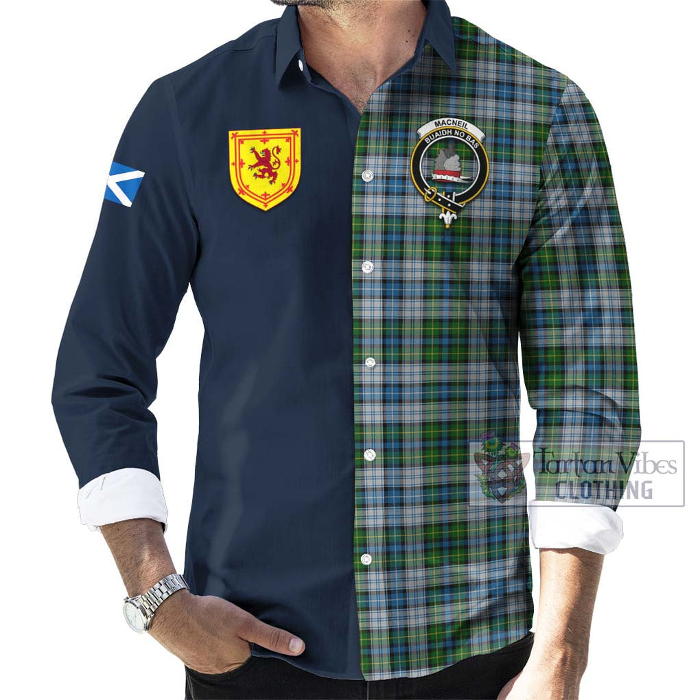 Tartan Vibes Clothing MacNeil Dress Tartan Long Sleeve Button Shirt with Scottish Lion Royal Arm Half Style