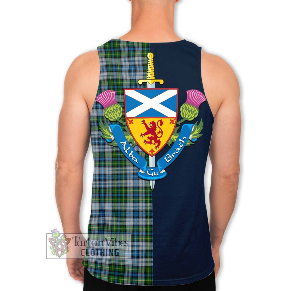 Tartan Vibes Clothing MacNeil Dress Tartan Men's Tank Top with Scottish Lion Royal Arm Half Style