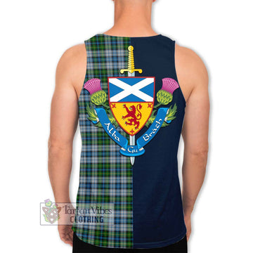 Tartan Vibes Clothing MacNeil Dress Tartan Men's Tank Top with Scottish Lion Royal Arm Half Style