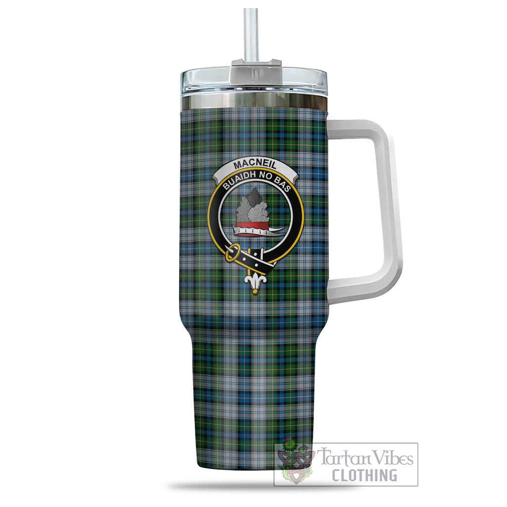 Tartan Vibes Clothing MacNeil Dress Tartan and Family Crest Tumbler with Handle