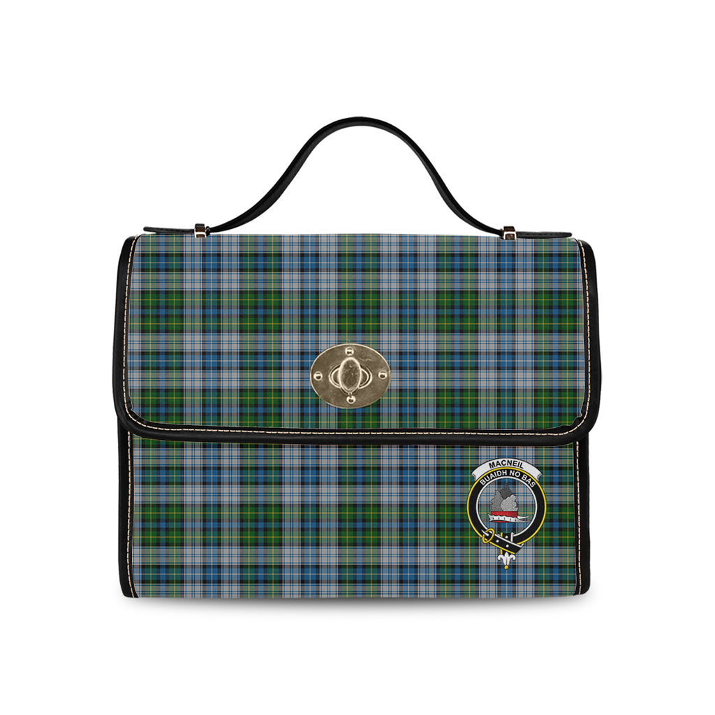 macneil-dress-tartan-leather-strap-waterproof-canvas-bag-with-family-crest