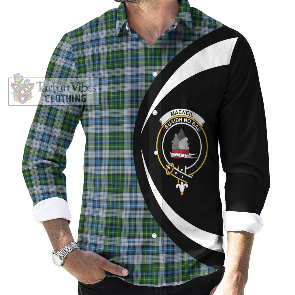 MacNeil (McNeil) Tartan Long Sleeve Button Up with Family Crest Circle Style - Tartan Vibes Clothing