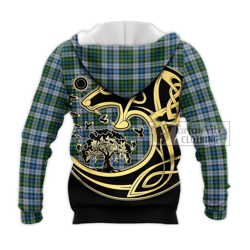 MacNeil (McNeil) Tartan Knitted Hoodie with Family Crest Celtic Wolf Style - Tartan Vibes Clothing