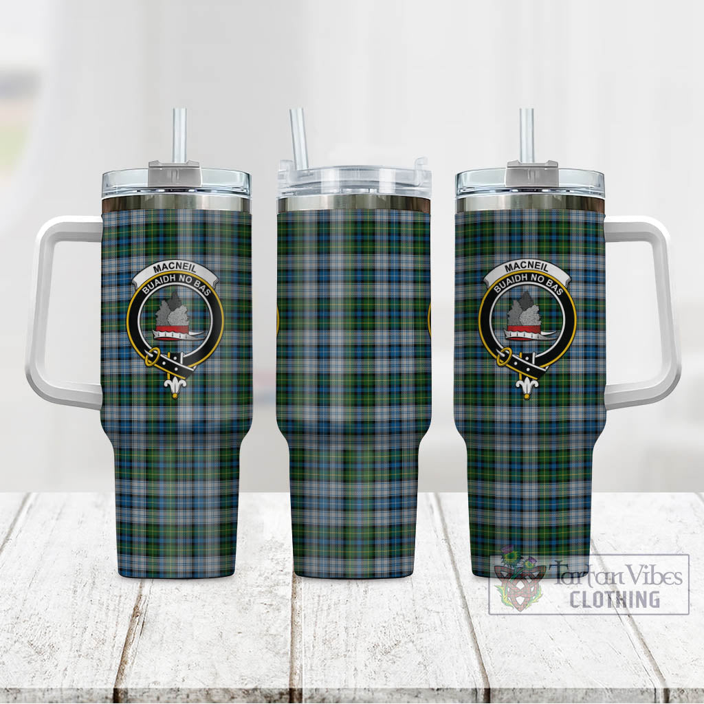 Tartan Vibes Clothing MacNeil Dress Tartan and Family Crest Tumbler with Handle